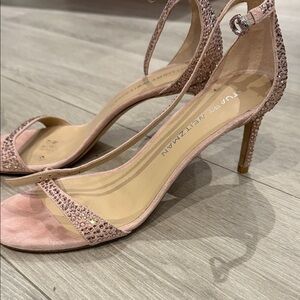 Stuart Weitzman Blush Embellished Heels
